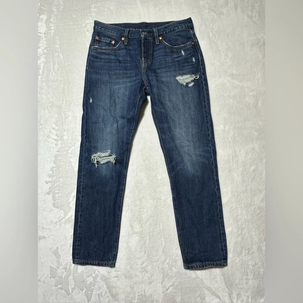 Levi’s 501 T tapered fit distressed button fly denim jeans style 40197 size 28